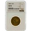 1854 $10 Liberty Head Eagle Gold Coin NGC AU50