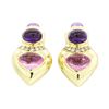 18KT Yellow Gold Ladies 8.60ctw Tourmaline, Amethyst and Diamond Earrings