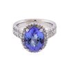 14K White Gold 3.90ct Tanzanite and Diamond Ring