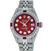 Image 1 : Rolex Ladies Stainless Steel Ruby and Diamond Datejust Wristwatch