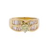 14KT Yellow Gold 1.50ctw Fancy Light Yellow and White Diamond Engagement Ring