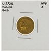 1914-D $2 1/2 Indian Head Quarter Eagle Gold Coin