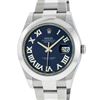 Rolex Mens Stainless Steel Diamond Roman Numeral Datejust Wristwatch