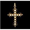 14KT Rose Gold Pearl Cross Pendant