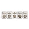 Image 1 : Lot of (5) Assorted Philadelphia Mint $1 Morgan Silver Dollar Coins NGC MS64