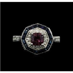 18KT White Gold 2.38ct Purple Sapphire and Diamond Ring