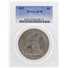1847 $1 Seated Liberty Silver Dollar Coin PCGS AU50