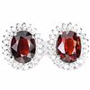 Image 1 : Natural Rhodolite Garnet & CZ Earrings