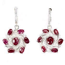 Natural Red Ruby 34.25 Cts Earrings