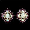 Image 1 : NATURAL OPAL CITRINE RHODOLITE  TOURMALINE Earring