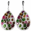 Image 1 : Natural TOURMALINE CHROME DIOPSIDE RHODOLITE Earrings