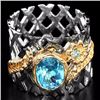 Image 1 : Natural Swiss Blue Topaz Stylish Ring