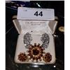 Image 1 : SHERMAN EARRINGS & AUSTRIAN CRYSTAL BROOCH & EARRING SET