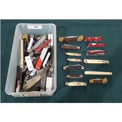 BOX LOT OF MISC POCKET KNIVES,