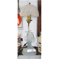 VINTAGE SATIN GLASS FIGURAL TABLE LAMP