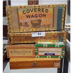 LOT OF 5 VINTAGE CIGAR BOXES