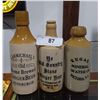 Image 1 : LOT OF 3 STONE WARE GINGER BEER BOTTLES