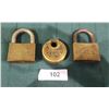 Image 1 : LOT OF 3 ANTIQUE PADLOCKS