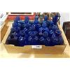 Image 1 : BOX LOT COBALT BLUE GLASS BOTTLES