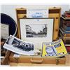 Image 1 : WOOD CASE W/MISC PICTURES & PHOTOGRAPHS ETC