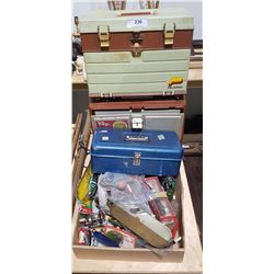 TWO TACKLE BOXES AND ASSORTED MISC TACKLE