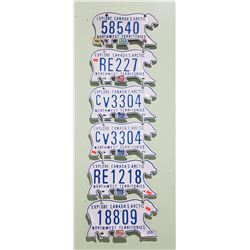 LOT OF 6 NORTHWEST TERRITORIES POLAR BEAR LICENSE PLATES