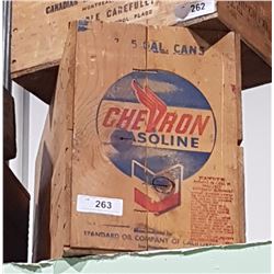 CHEVRON GASOLINE WOODEN CRATE