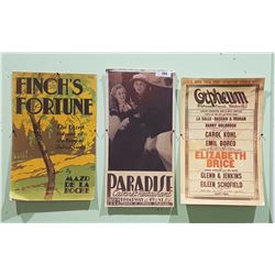 THREE PC VINTAGE CARDBOARD ADVERTISEMENTS