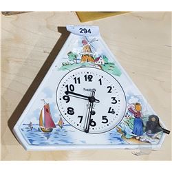 VINTAGE FORESTVILLE PORCELAIN KITCHEN CLOCK