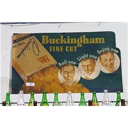 1940'S BUCKINGHAM TOBACCO CARDBOARD SIGN