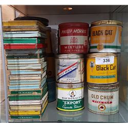 SHELF LOT OF APPROX 36 TOBACCO TINS