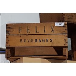 VINTAGE HARD TO FIND FELIX BEVERAGES WOODEN CRATE