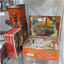 THREE COLLECTIBLE TINS W/MINIATURE BOTTLES