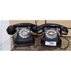 TWO VINTAGE BAKELITE ROTARY TELEPHONES