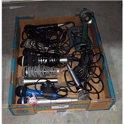 BOX LOT OF MICROPHONES