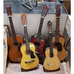 LOT OF 5 VINTAGE GUITARS