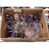 Image 1 : BOX LOT OF AMETHYST GLASS BOTTLES