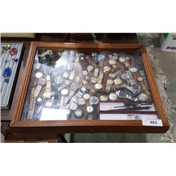 DISPLAY CASE W/ASSORTED WRIST WATCHES