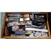 Image 2 : DISPLAY CASE W/WORLD COINS, HARMONICAS, PIPES ETC