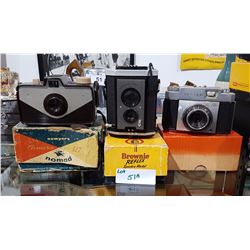 LOT OF 3 VINTAGE CAMERAS WITH ORIGINAL BOXES