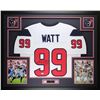 Image 1 : J.J. Watt Signed Texans 35" x 43" Custom Framed Jersey (JSA COA)