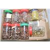 Image 1 : Tray Lot : 1/2 Jar .32 RF Short Cal Ammo - 1 1/2 Jar .32 RF Long Cal Ammo - 1/2 Jar .38 RF Short - 1