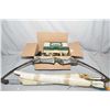 Image 1 : Lot of Two Items : Bundle Lot & Box : Older Bow Camo Toned with Fishing box full of tips, 2 quivers,
