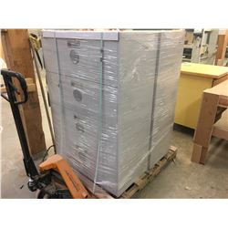 PAIR OF GREY 4 DRAWER LATERAL FILE CABINETS