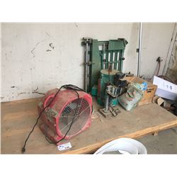 ASSORTED PLYWOOD, FOAM, MOTORS, FANS & MORE