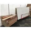 Image 1 : WOOD BIN & METAL CART WITH ASSORTED WOOD STOCK