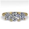 Image 1 : 2 CTW VS/SI Diamond Past Present Future Designer Ring 18K Yellow Gold - REF-407M3F - 32464