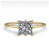 Image 1 : 1.0 CTW VS/SI Princess Diamond Solitaire Engagement Ring Size 7 18K Yellow Gold - REF-287X4R - 35896