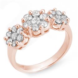 1.25 CTW Certified VS/SI Diamond Ring 14K Rose Gold - REF-92M7F - 10211