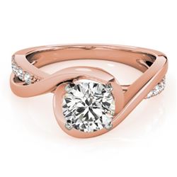 0.90 CTW Certified VS/SI Diamond Solitaire Ring 18K Rose Gold - REF-206F7N - 27454